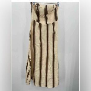 Vrg Girl  ALESSANDRA LINEN STRAPLESS MIDI DRESS DUNE